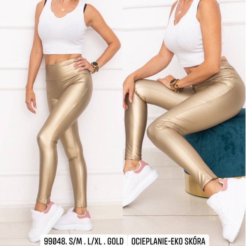 Spodnie skórzane damskie Roz S-XL, 1 kolor Paczka 12 szt